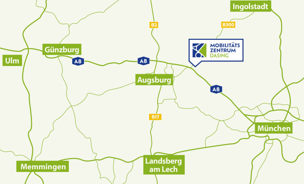 Das Mobilitätszentrum Dasing auf der Karte